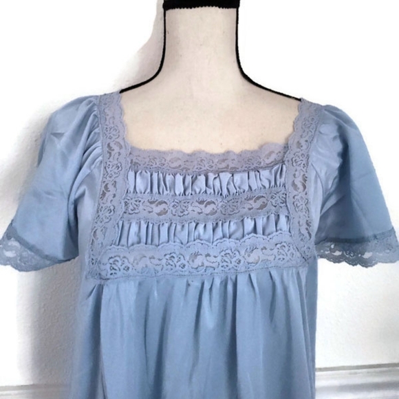 Rikki NY Vintage Baby Blue Long Nightgown Sleepwear - Picture 4 of 6